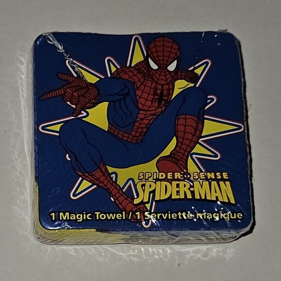 NEW 2 Marvel Spider-Man Magic Towel Lot 100% Cotton 11" x 11" SEALED - Picture 3 of 5